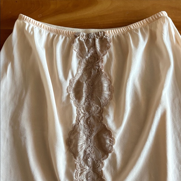 Vintage 1960's Emilio Pucci For Formfit Rogers Ivory Brown Lace Half Slip Large - Picture 5 of 9